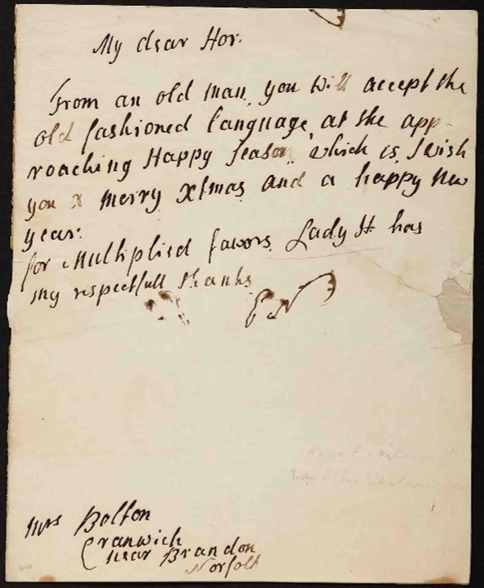 A letter to Nelson from his father